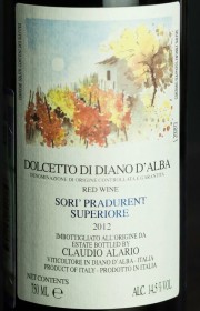 Вино Dolcetto Diano d'Alba Superiore Pradurent 2012 0.75 л