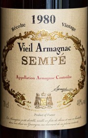 Арманьяк Sempe Vieil Vintage, Armagnac AOC (gift box) 1980 0.7 л